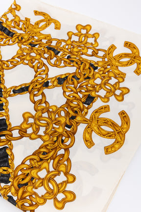 Woven Chain Print Silk Scarf