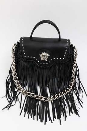 Medium La Medusa Fringe Leather Top Handle Bag