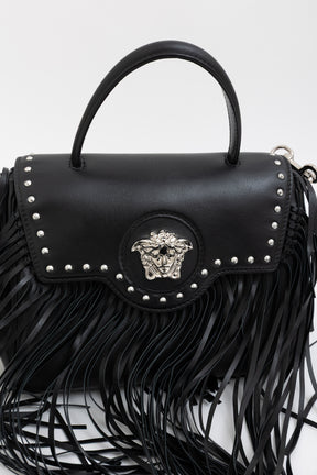 Medium La Medusa Fringe Leather Top Handle Bag