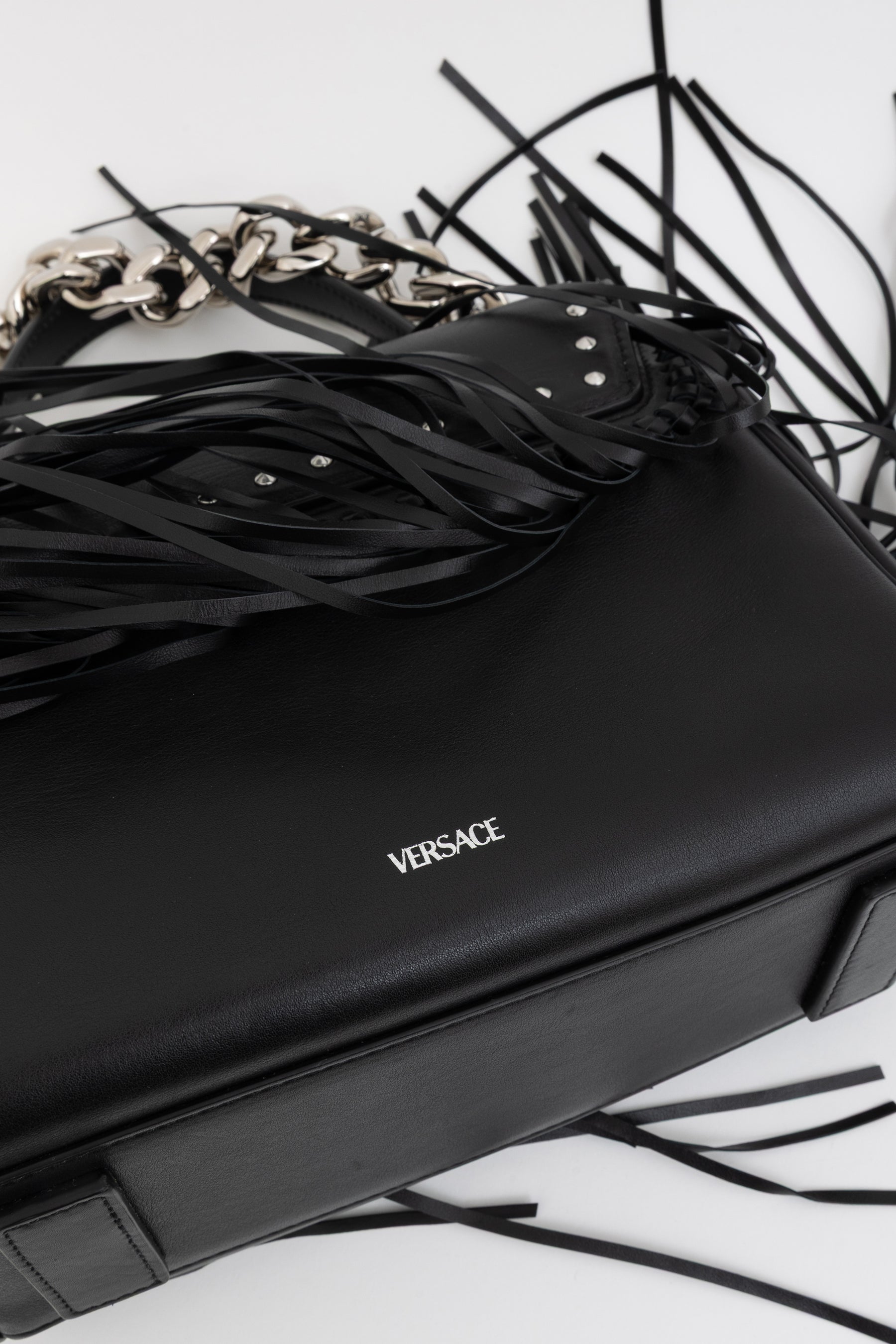 Medium La Medusa Fringe Leather Top Handle Bag