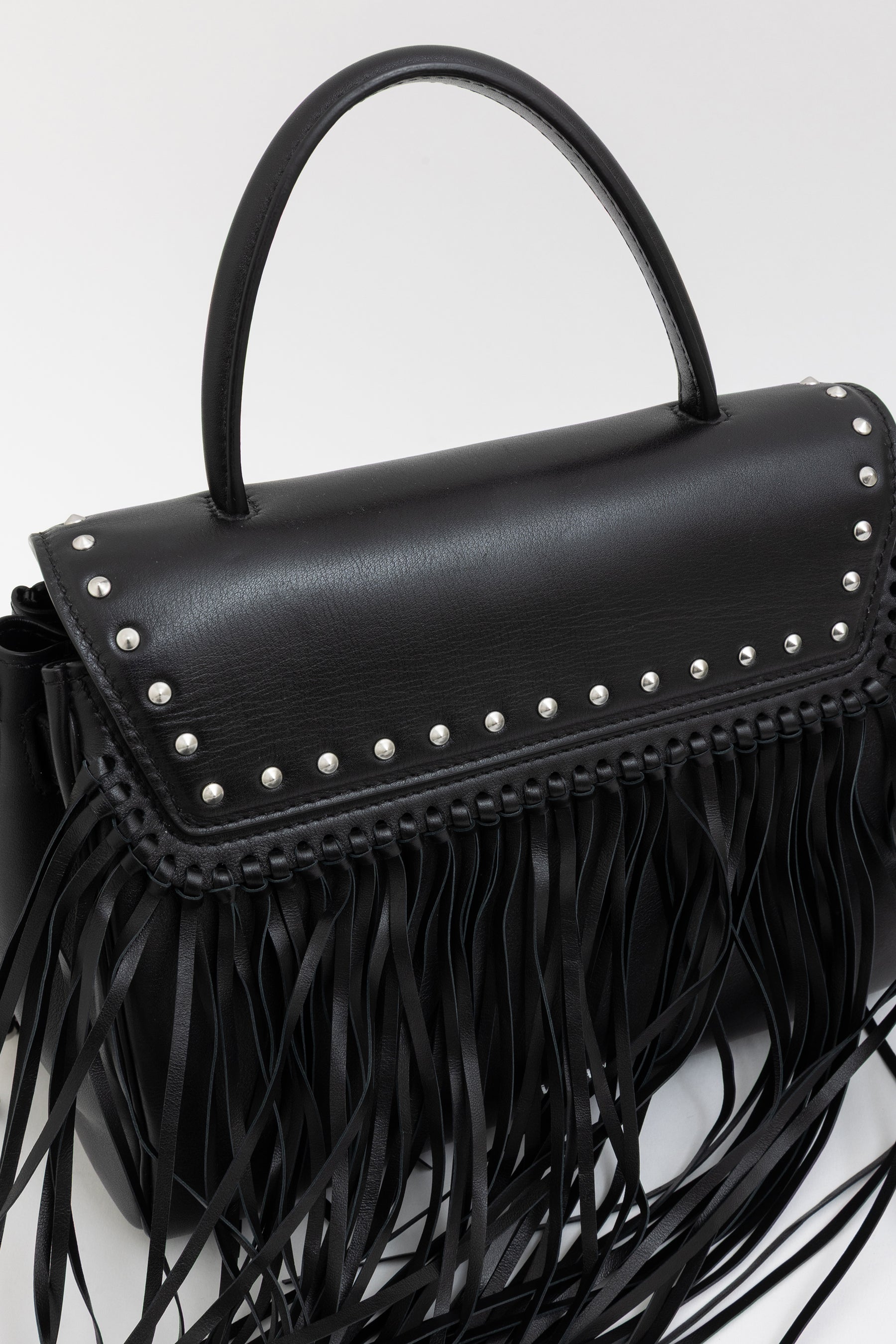 Medium La Medusa Fringe Leather Top Handle Bag