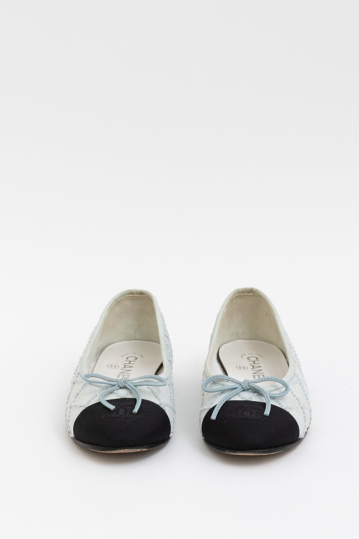 Denim Quilted Ballet Flats