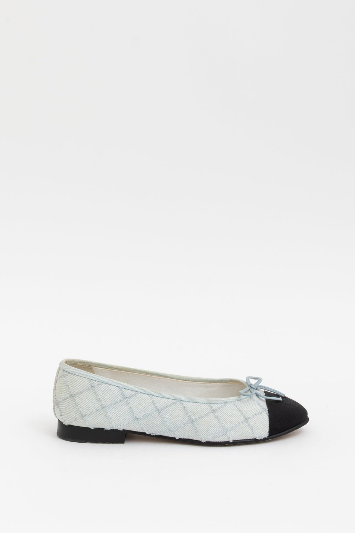 Denim Quilted Ballet Flats