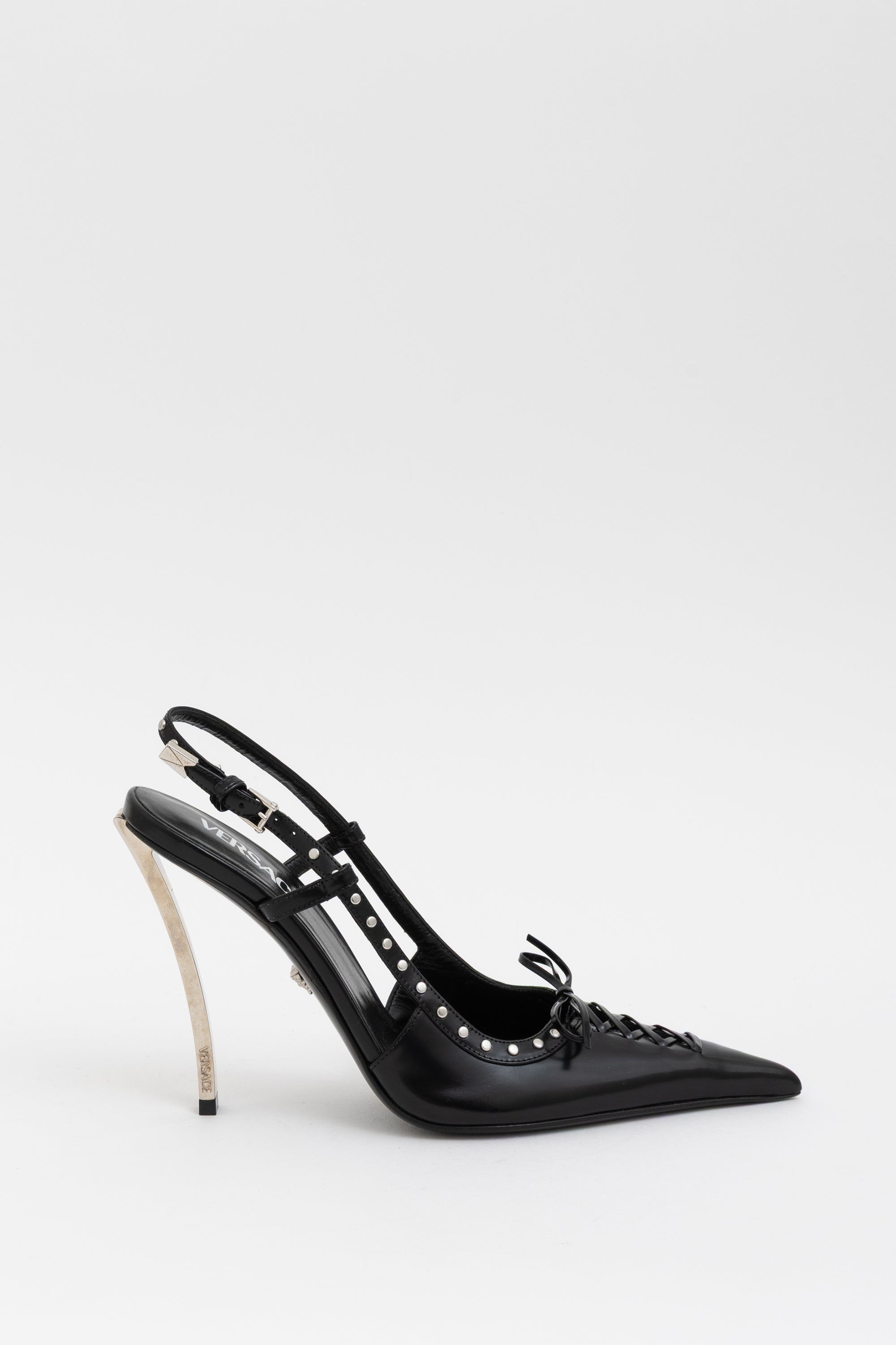 Laced Pin-Point Slingback Pumps