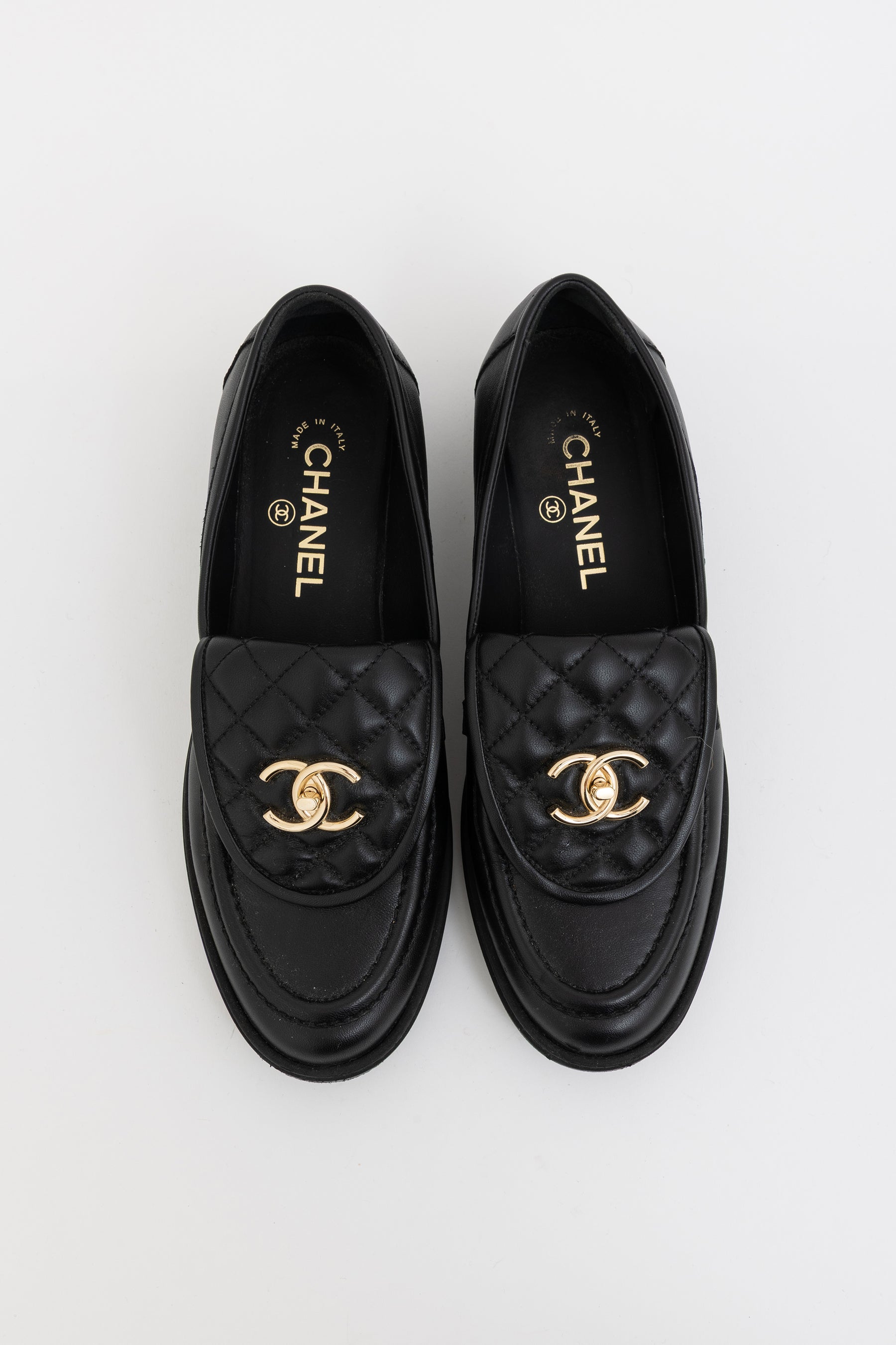 Quilted Turn Lock Loafers