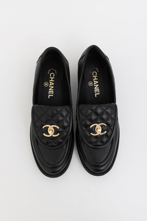 Quilted Turn Lock Loafers