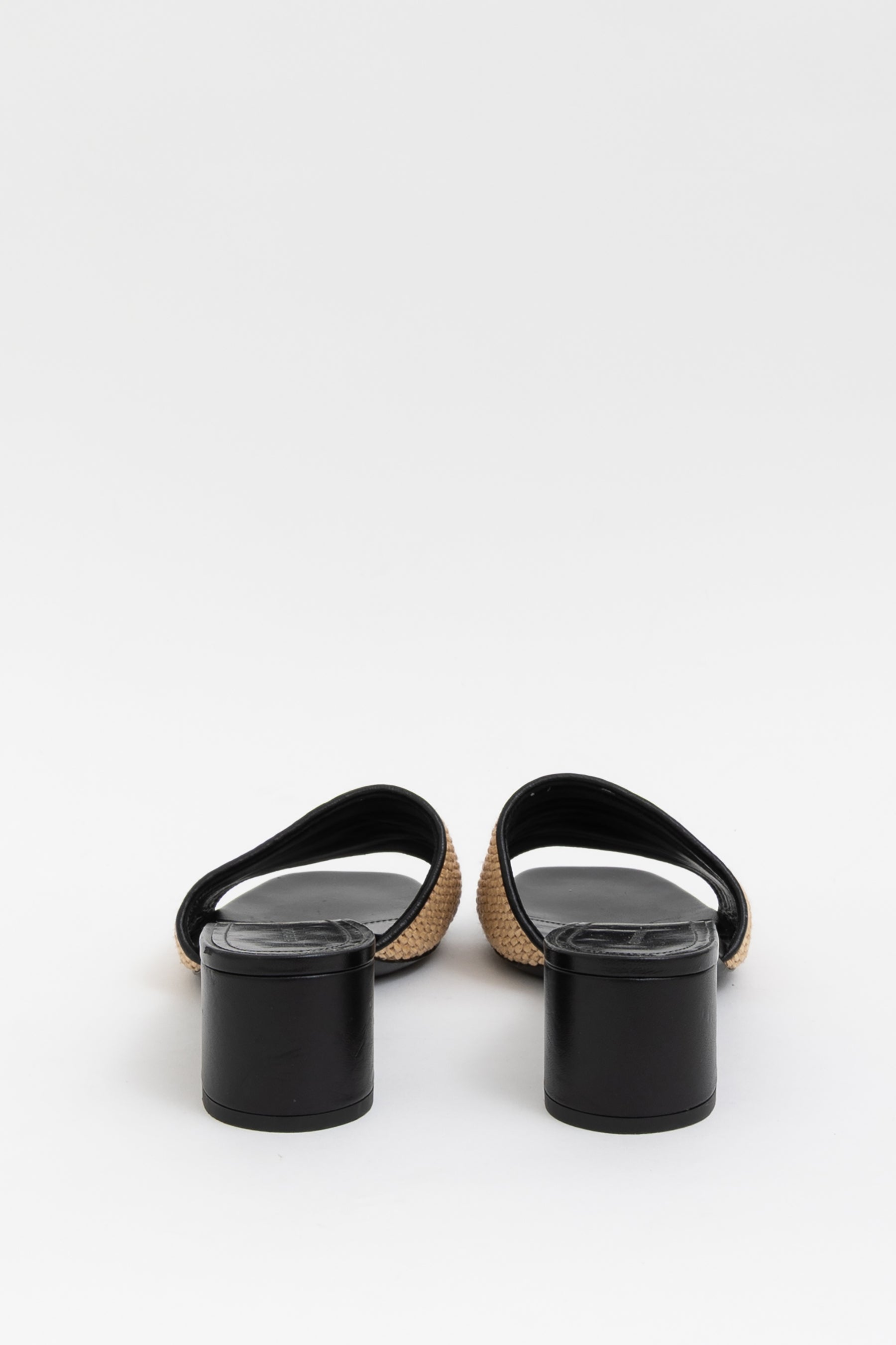 Embroidered Raffia Mules