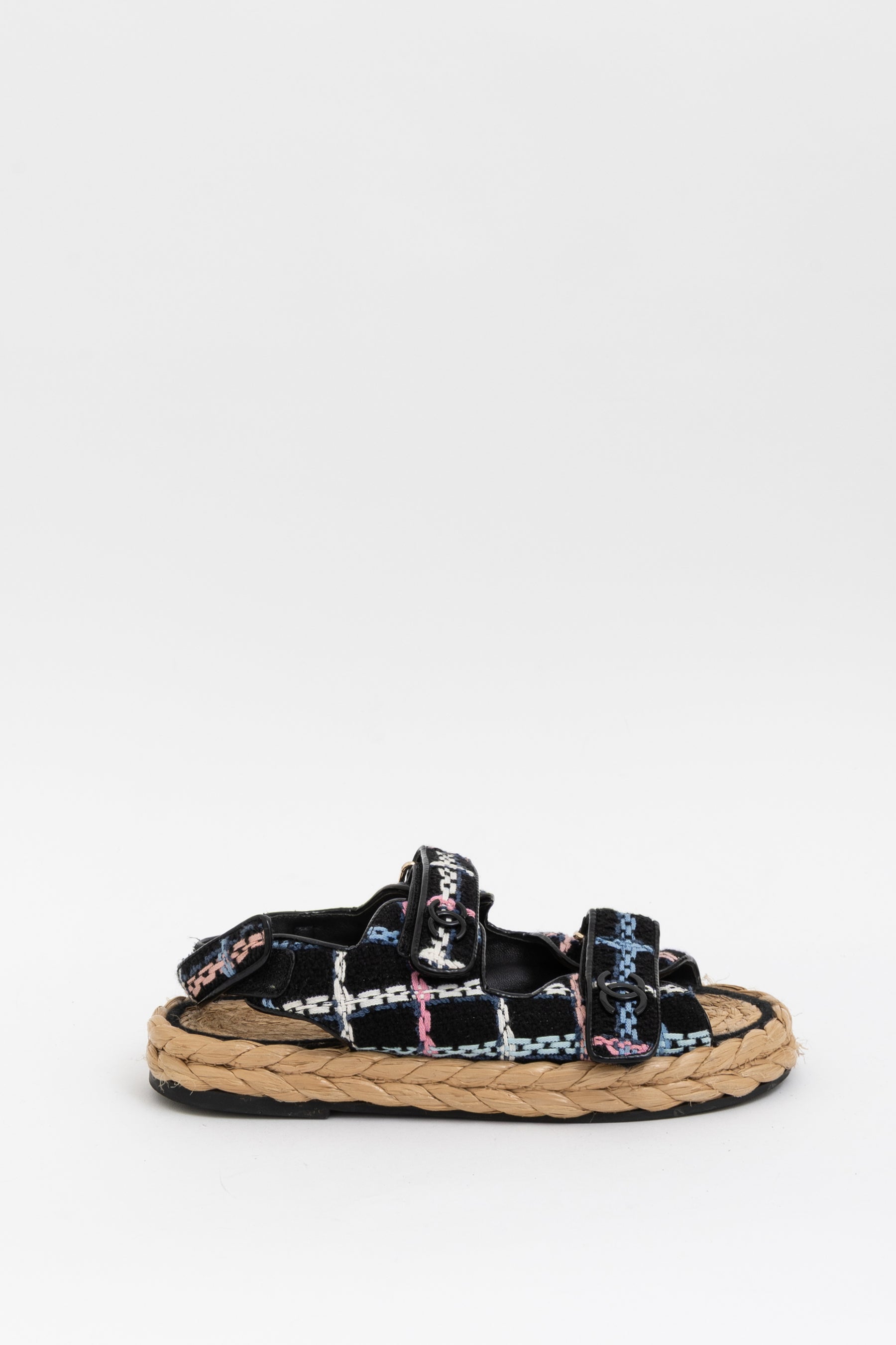 Raffia and Tweed Dad Sandals