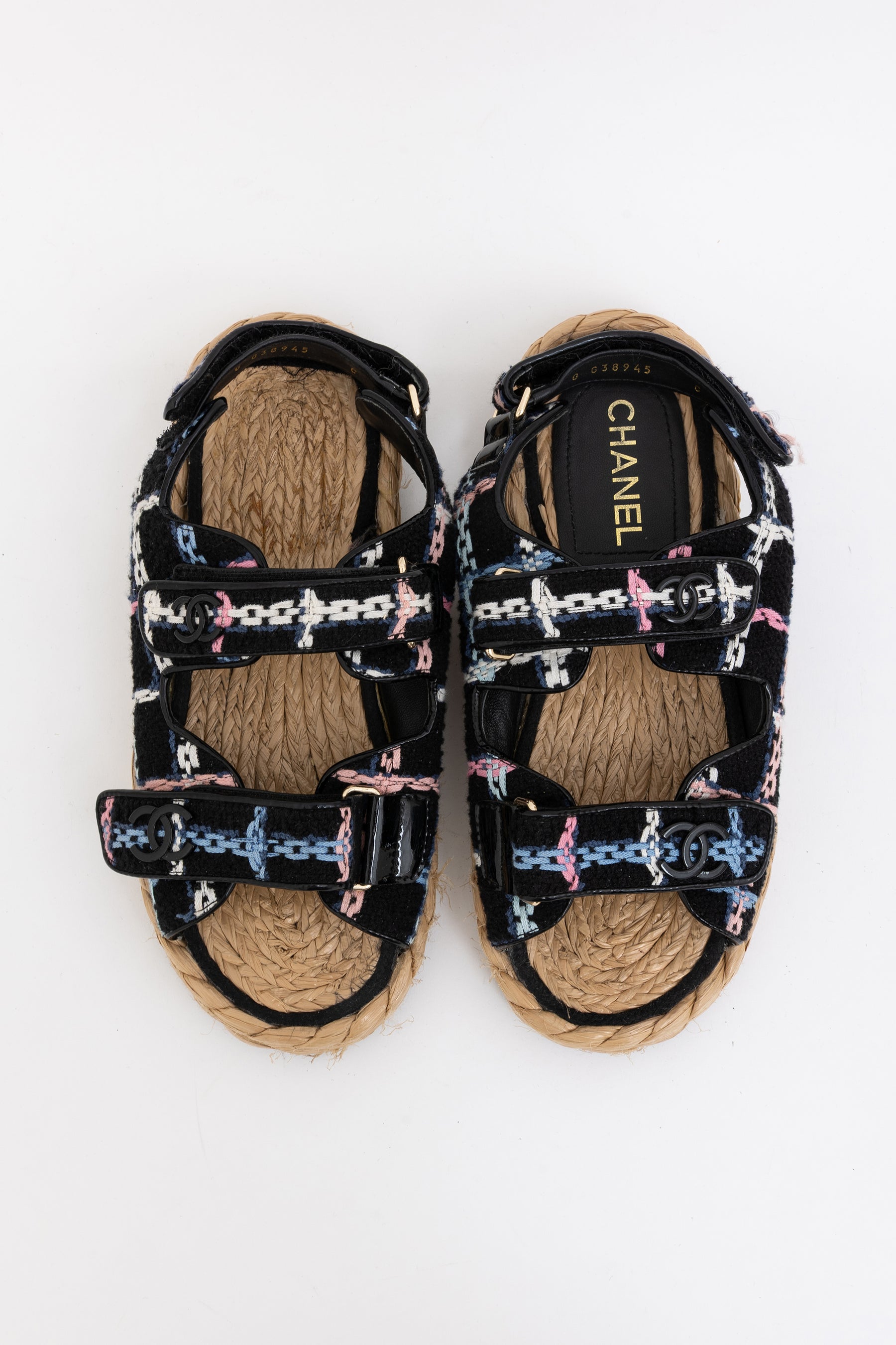 Raffia and Tweed Dad Sandals
