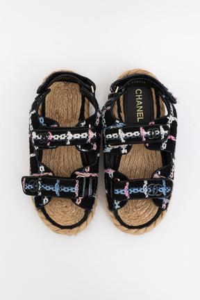 Raffia and Tweed Dad Sandals