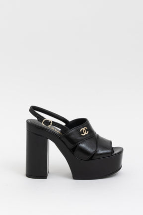 23A Black Patent Platform Pumps