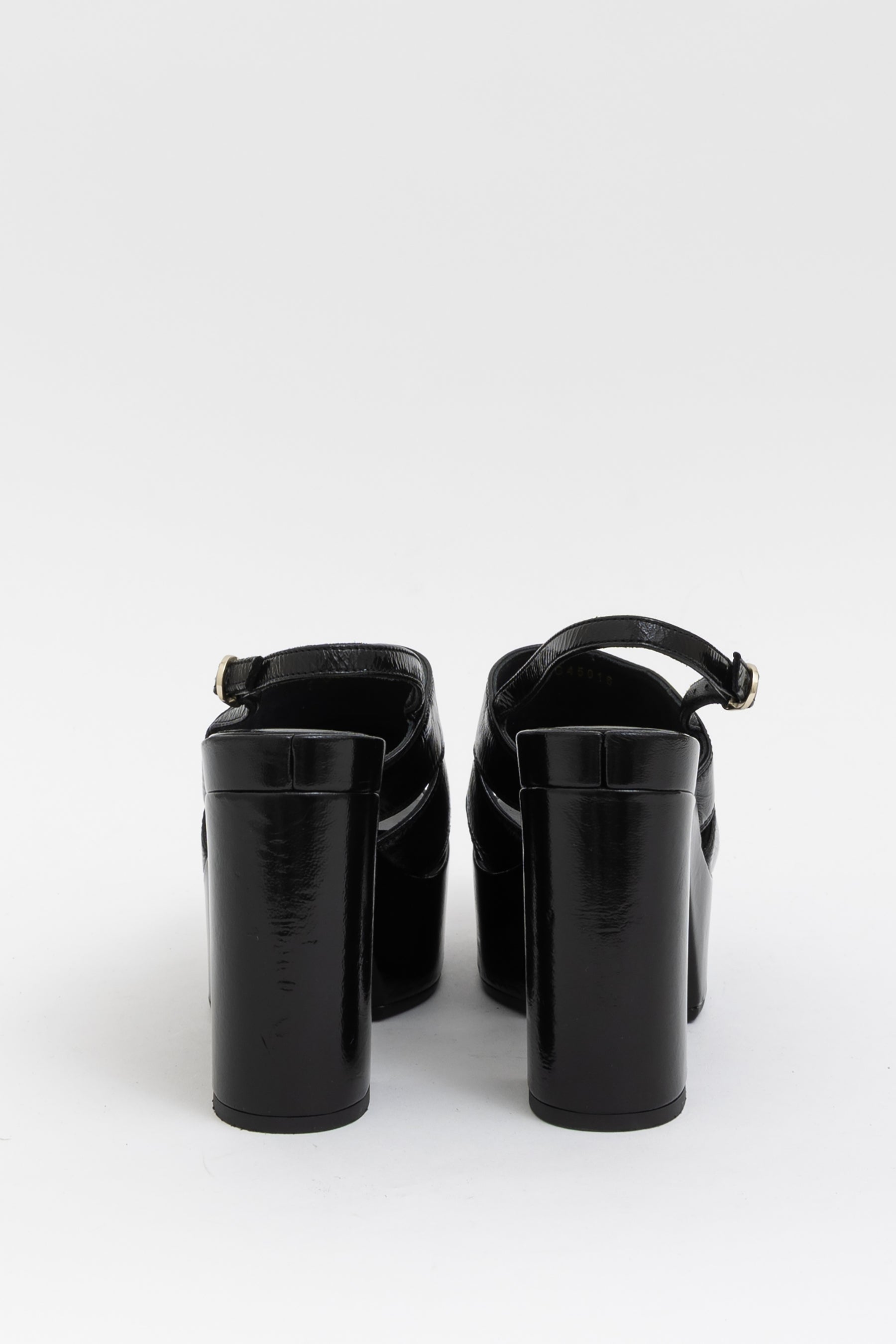 23A Black Patent Platform Pumps