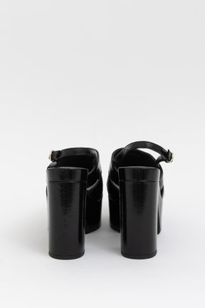 23A Black Patent Platform Pumps