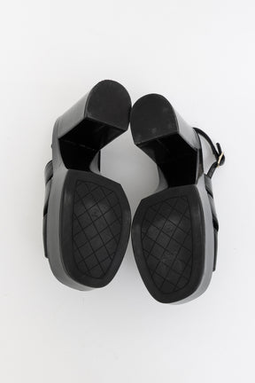 23A Black Patent Platform Pumps