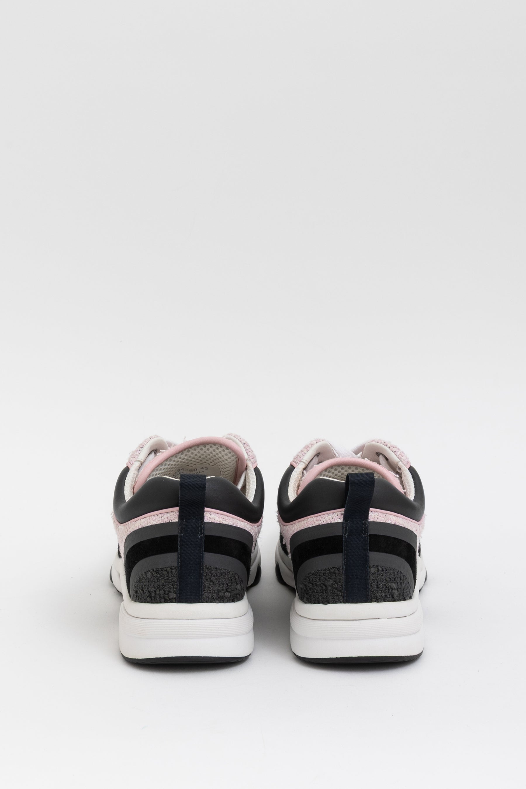 Grey & Pink Tweed CC Sneakers