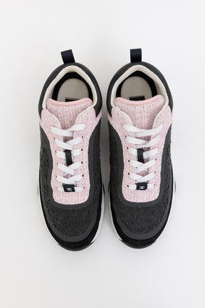 Grey & Pink Tweed CC Sneakers
