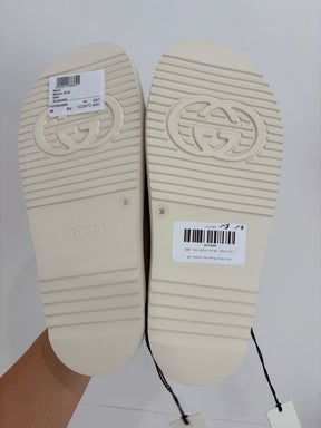 Gucci White Rubber Dad Sandals, 39