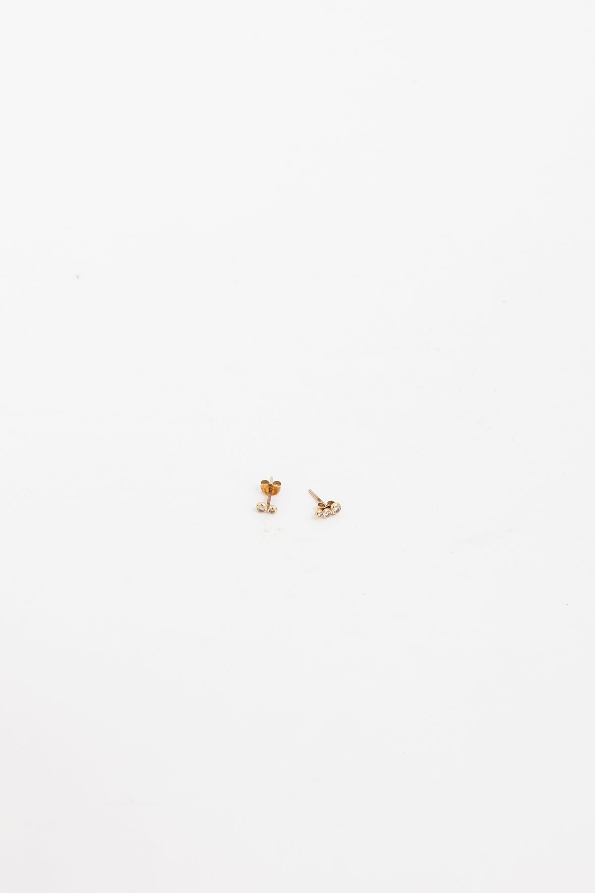 Bezel Set Diamond Stud Earrings