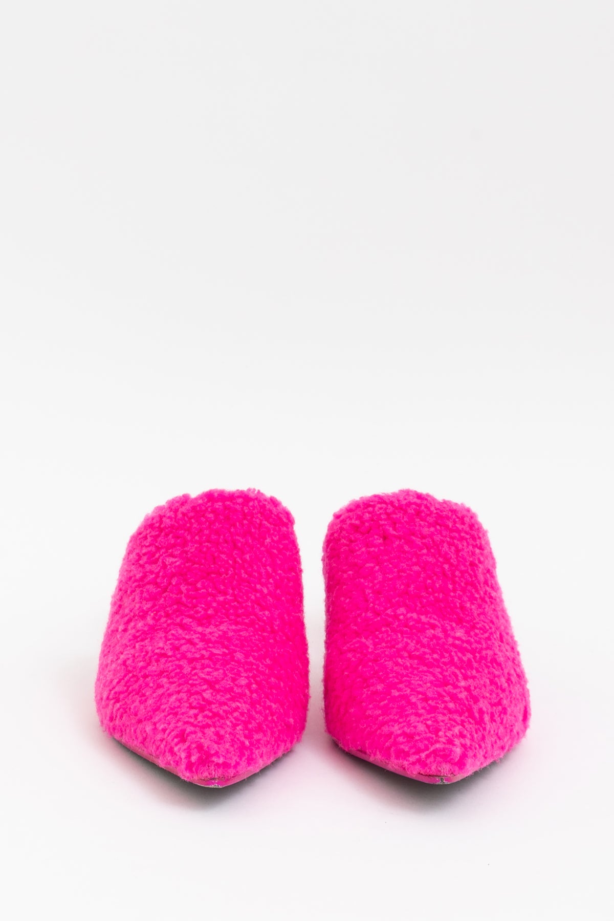 Neon Fleece Pointy Mules