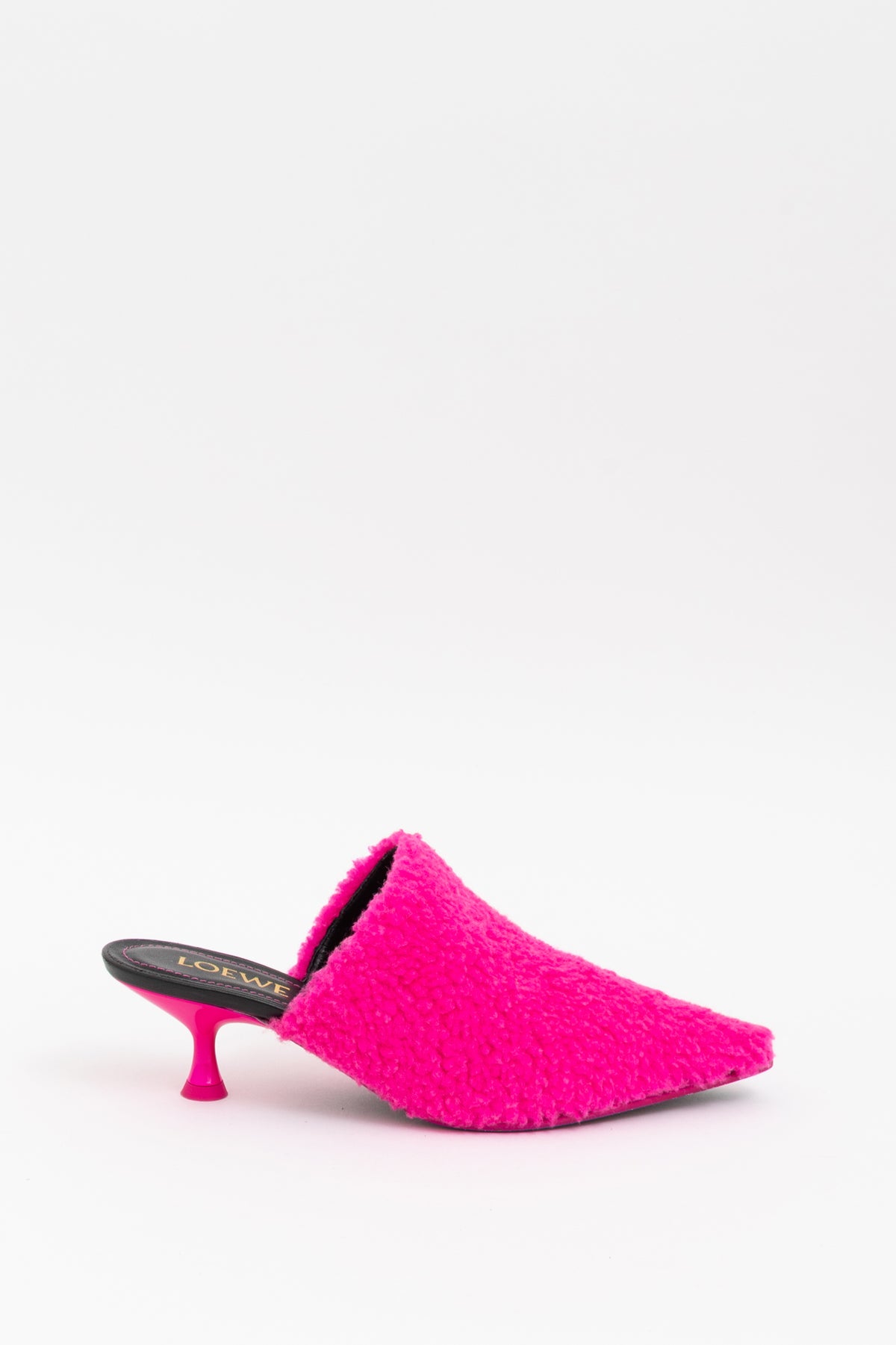 Neon Fleece Pointy Mules