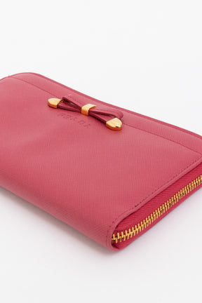 Saffiano Peonia Fiocco Bow Wallet