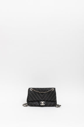 Studded Chevron Flap Bag