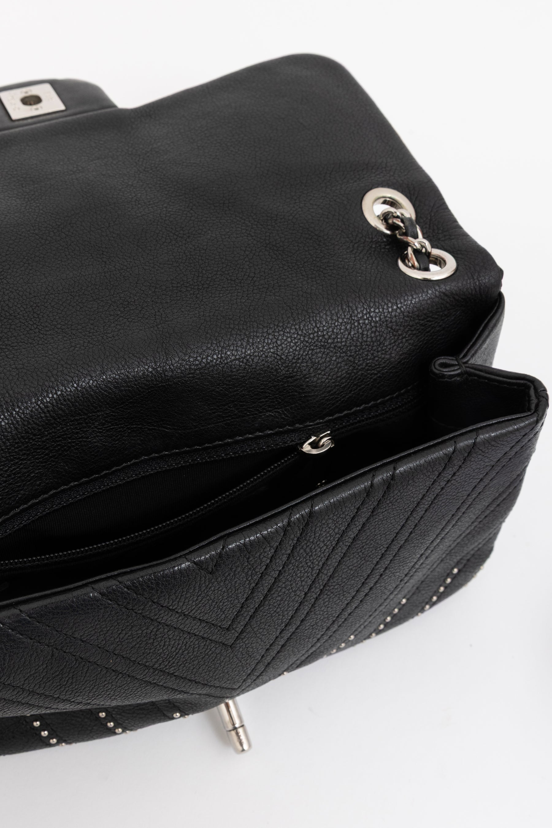 Studded Chevron Flap Bag