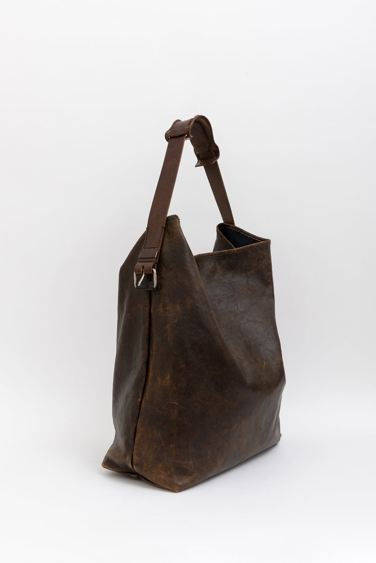 Distressed Hobo Buckle Strap Bag