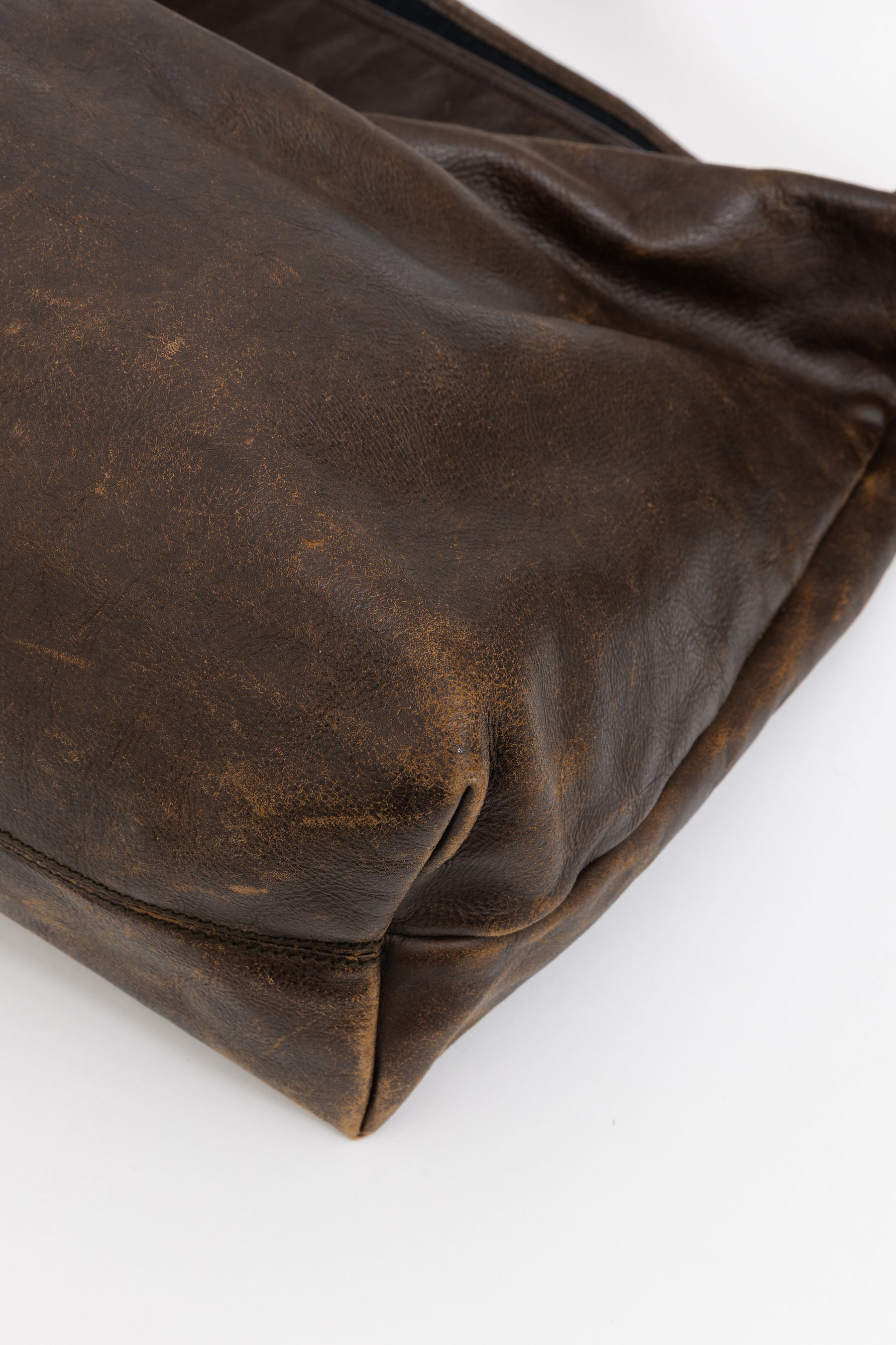 Distressed Hobo Buckle Strap Bag