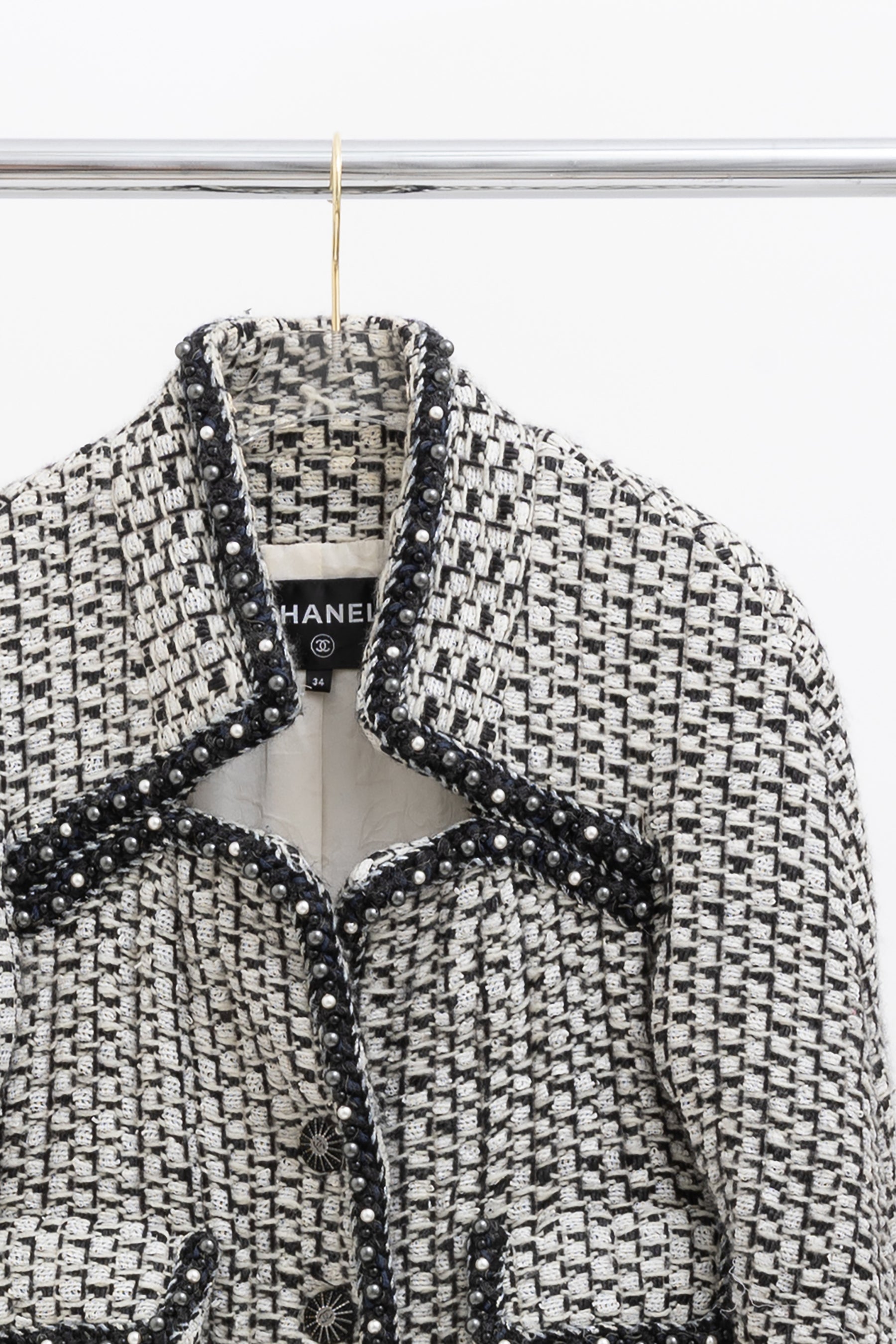 Faux Pearl Trimmed Jacket