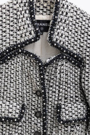 Faux Pearl Trimmed Jacket