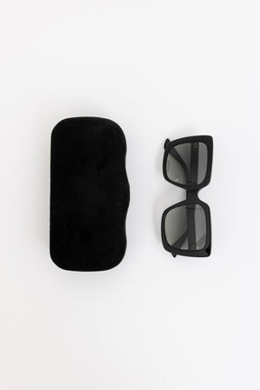 Oversized Crystal Logo Sunglasses
