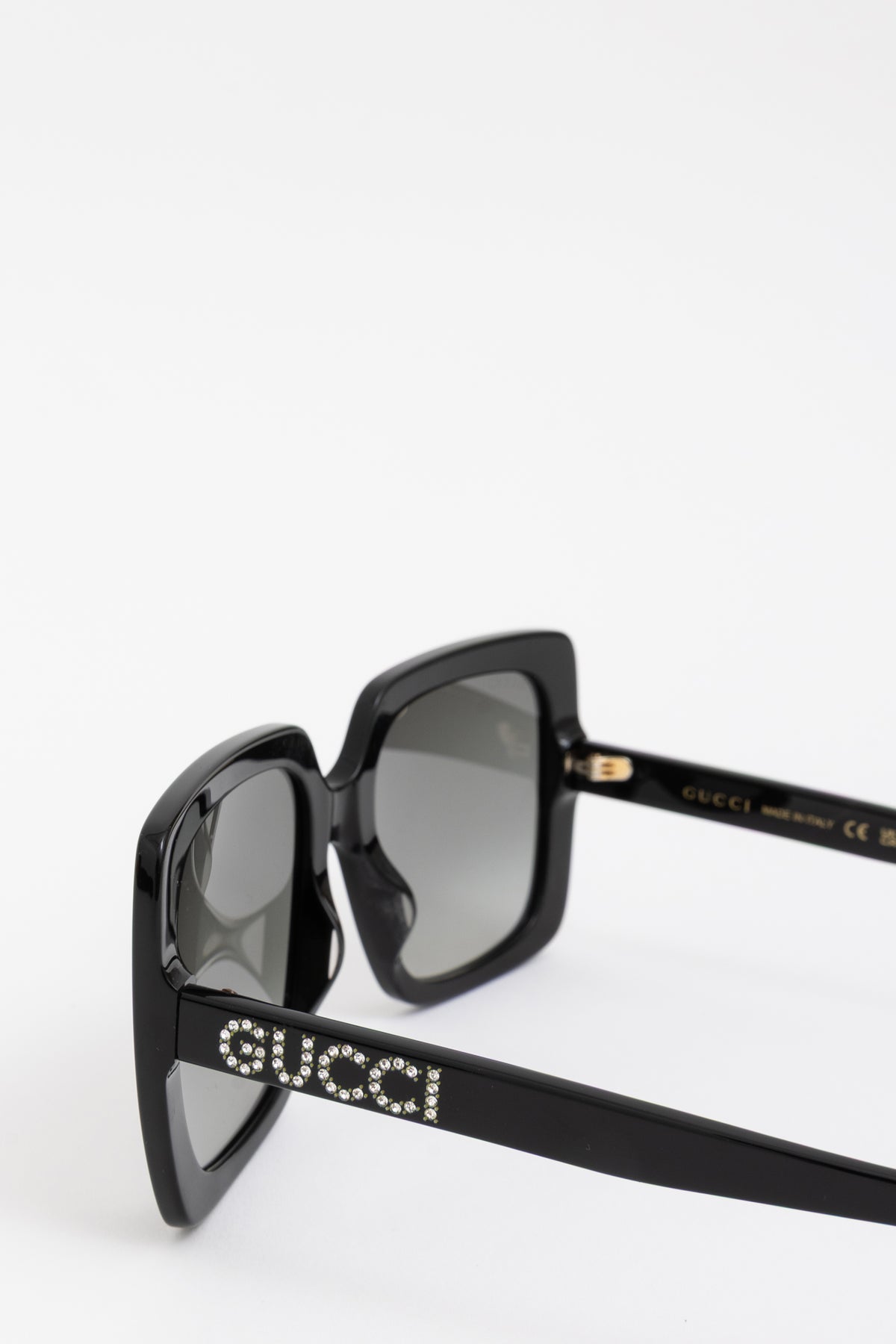 Oversized Crystal Logo Sunglasses