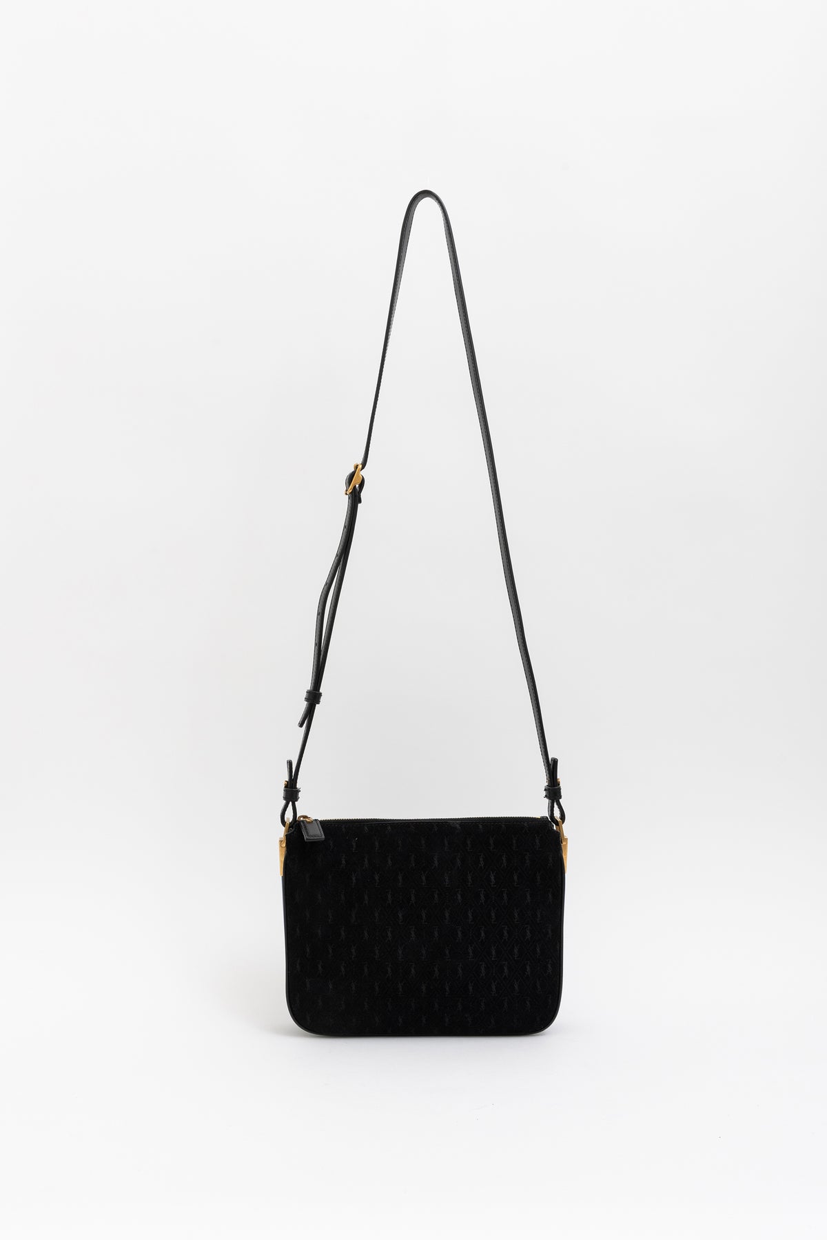 Suede Monogram King Palm Crossbody Bag