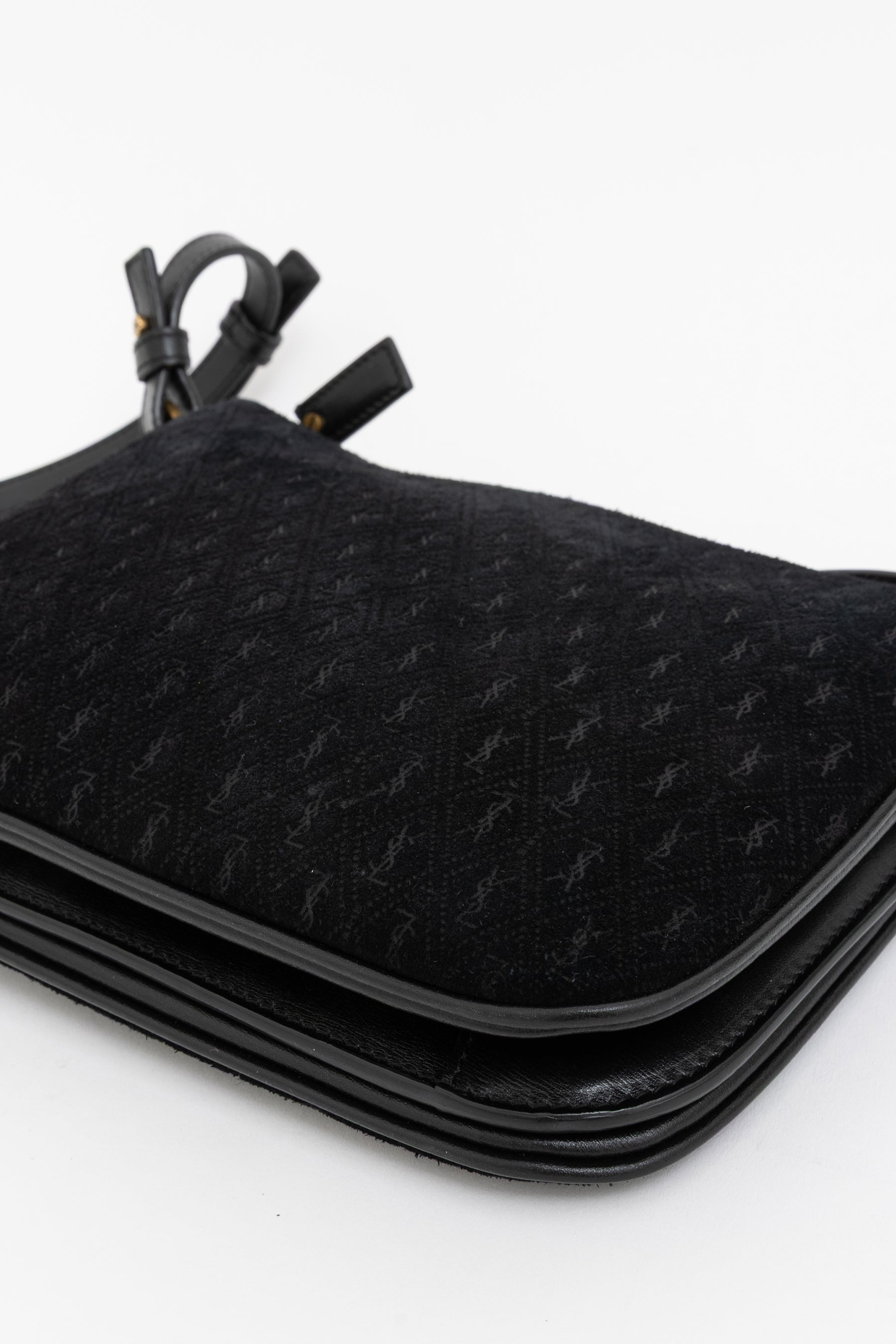 Suede Monogram King Palm Crossbody Bag