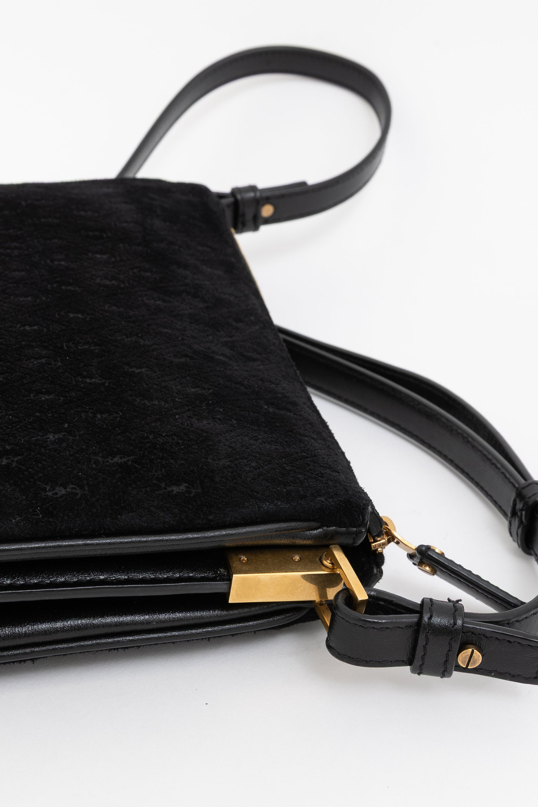 Suede Monogram King Palm Crossbody Bag