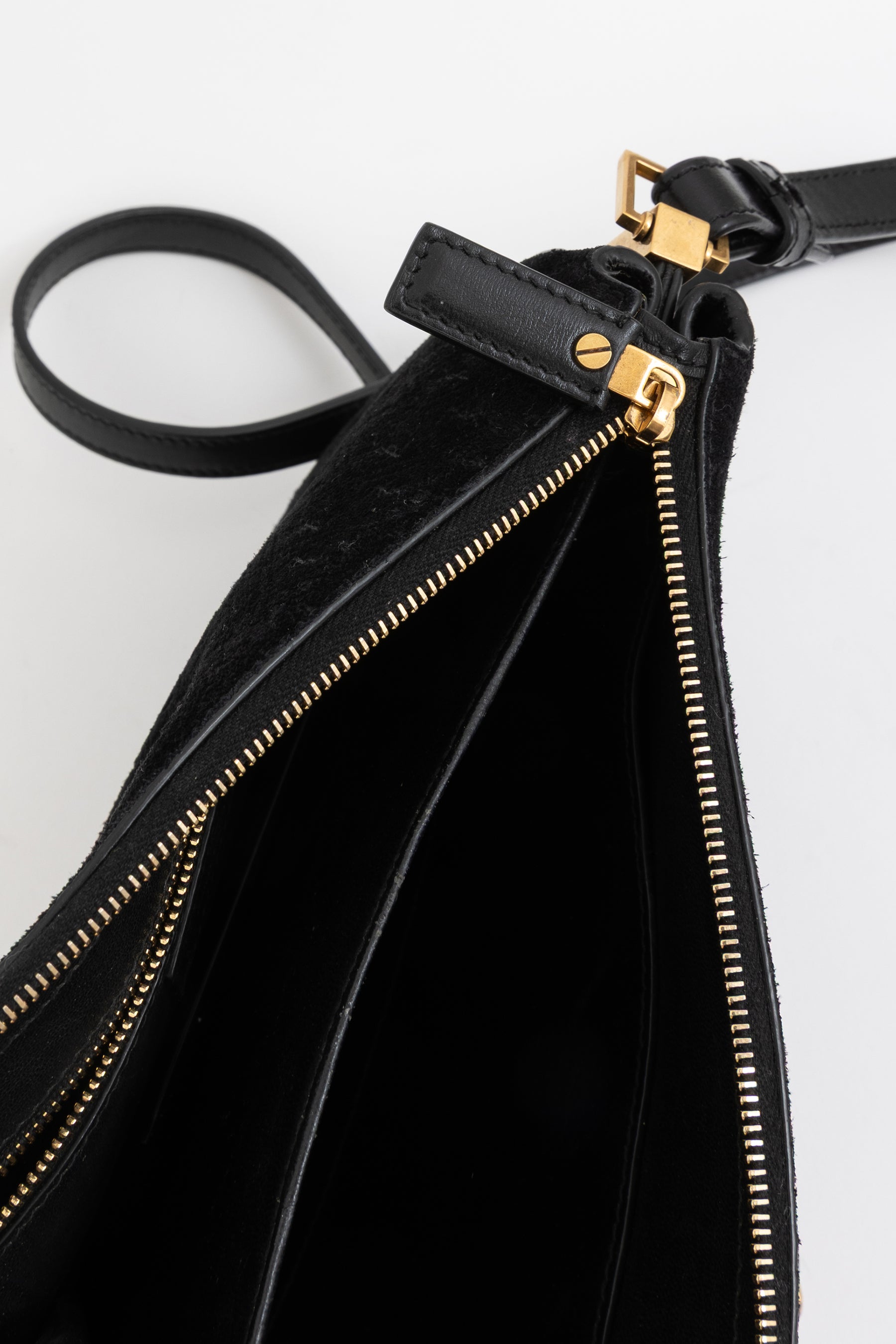 Suede Monogram King Palm Crossbody Bag