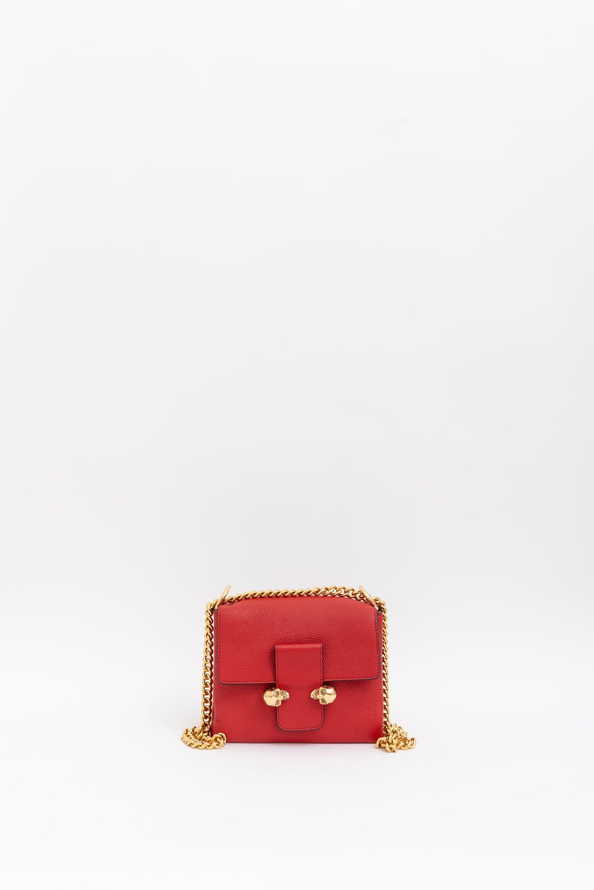 Twin Skull Small Leather Crossbody Bag