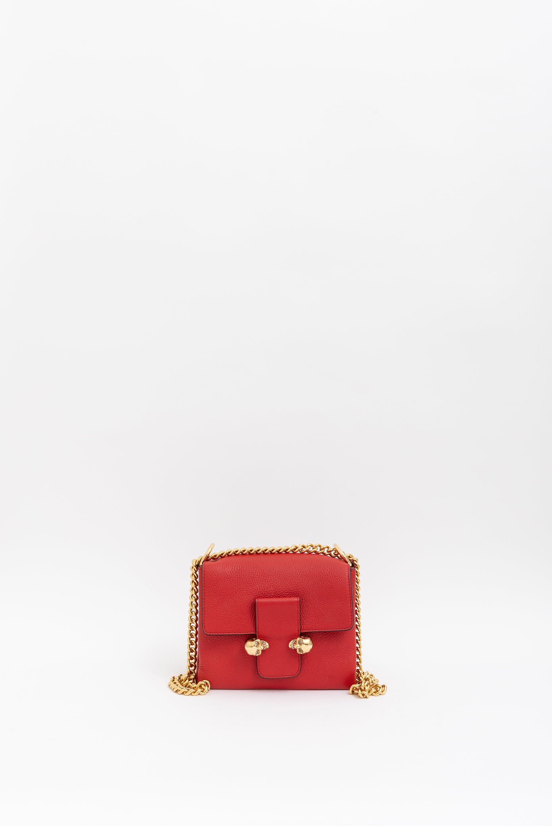 Twin Skull Small Leather Crossbody Bag