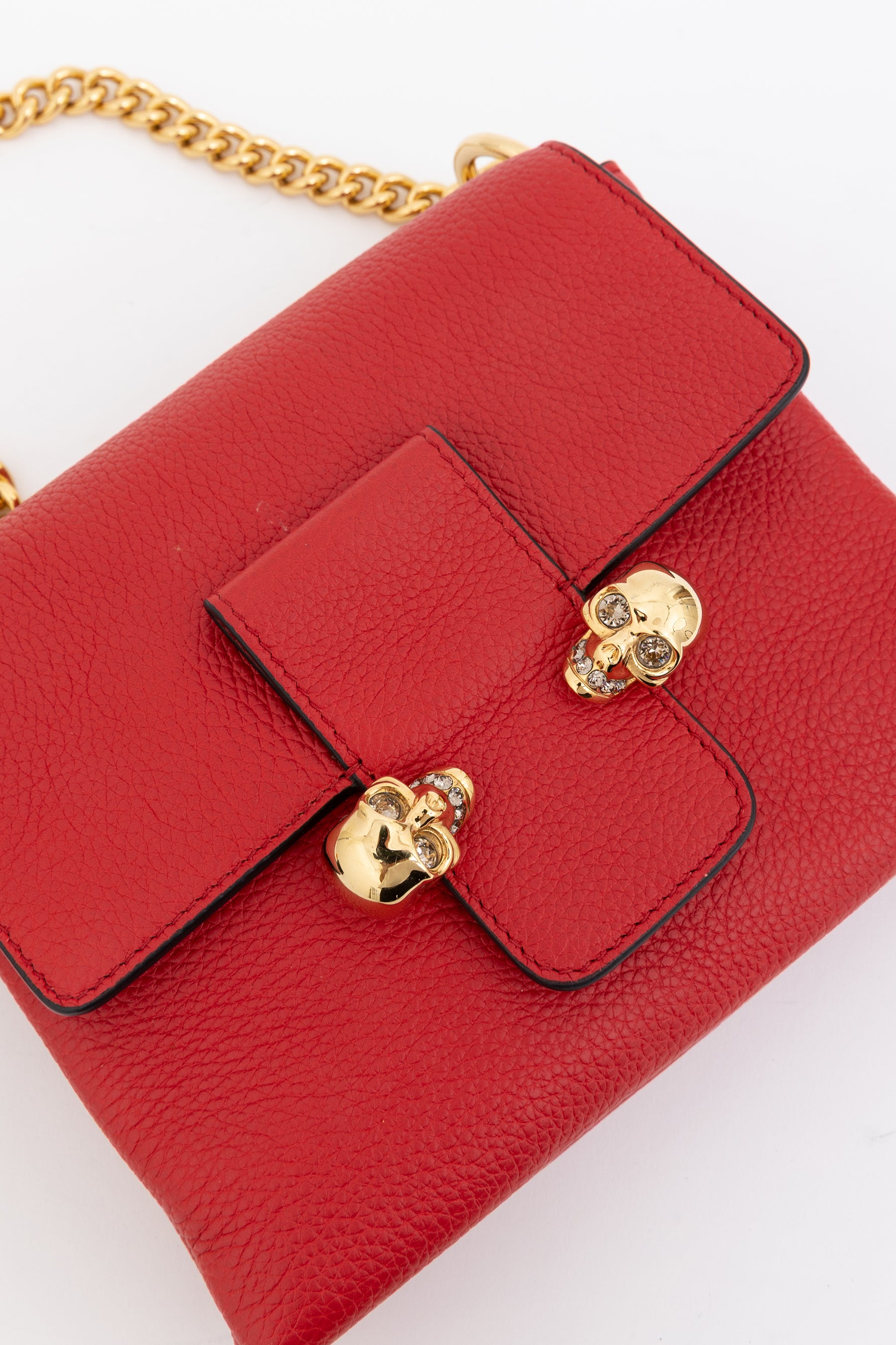 Twin Skull Small Leather Crossbody Bag