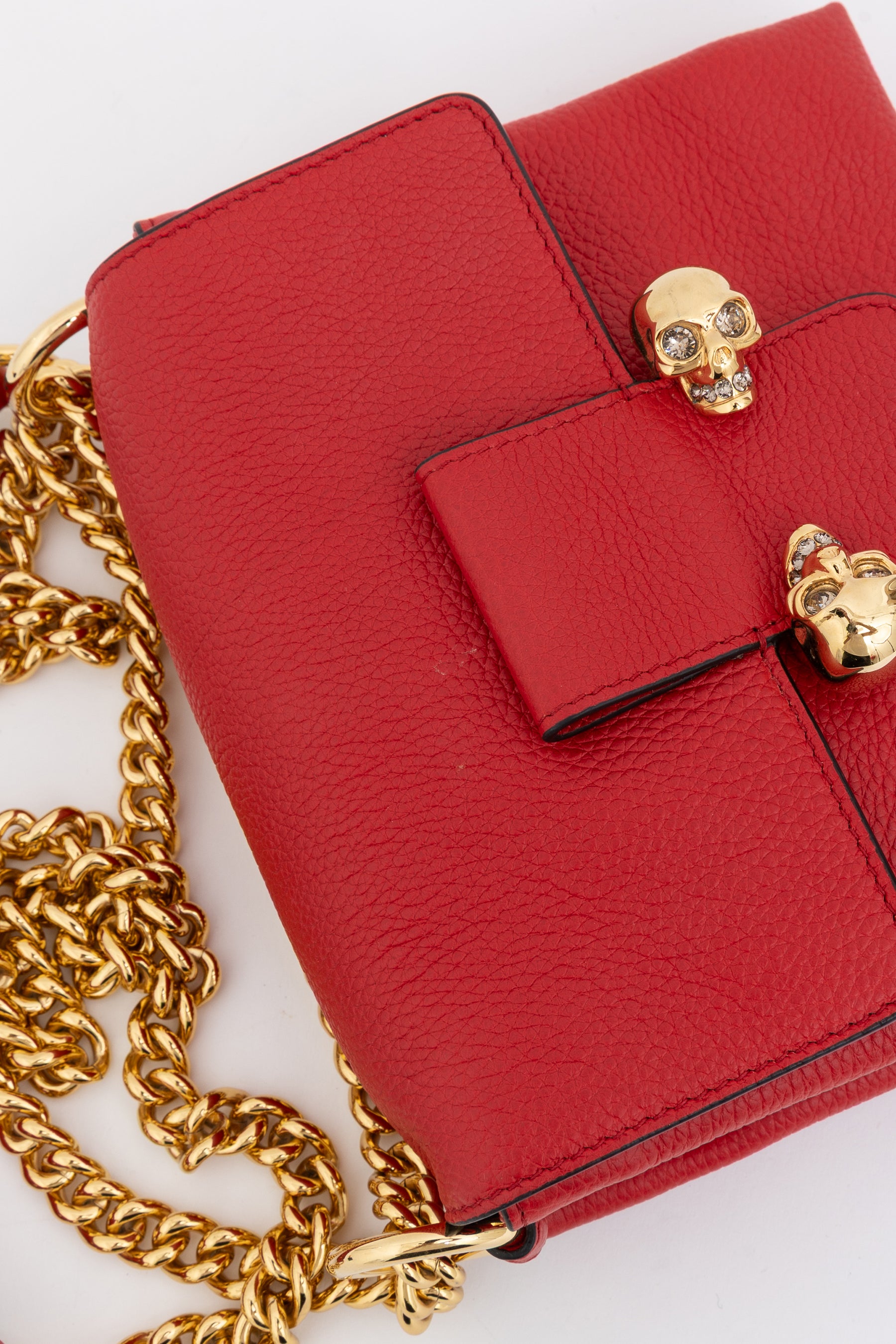 Twin Skull Small Leather Crossbody Bag