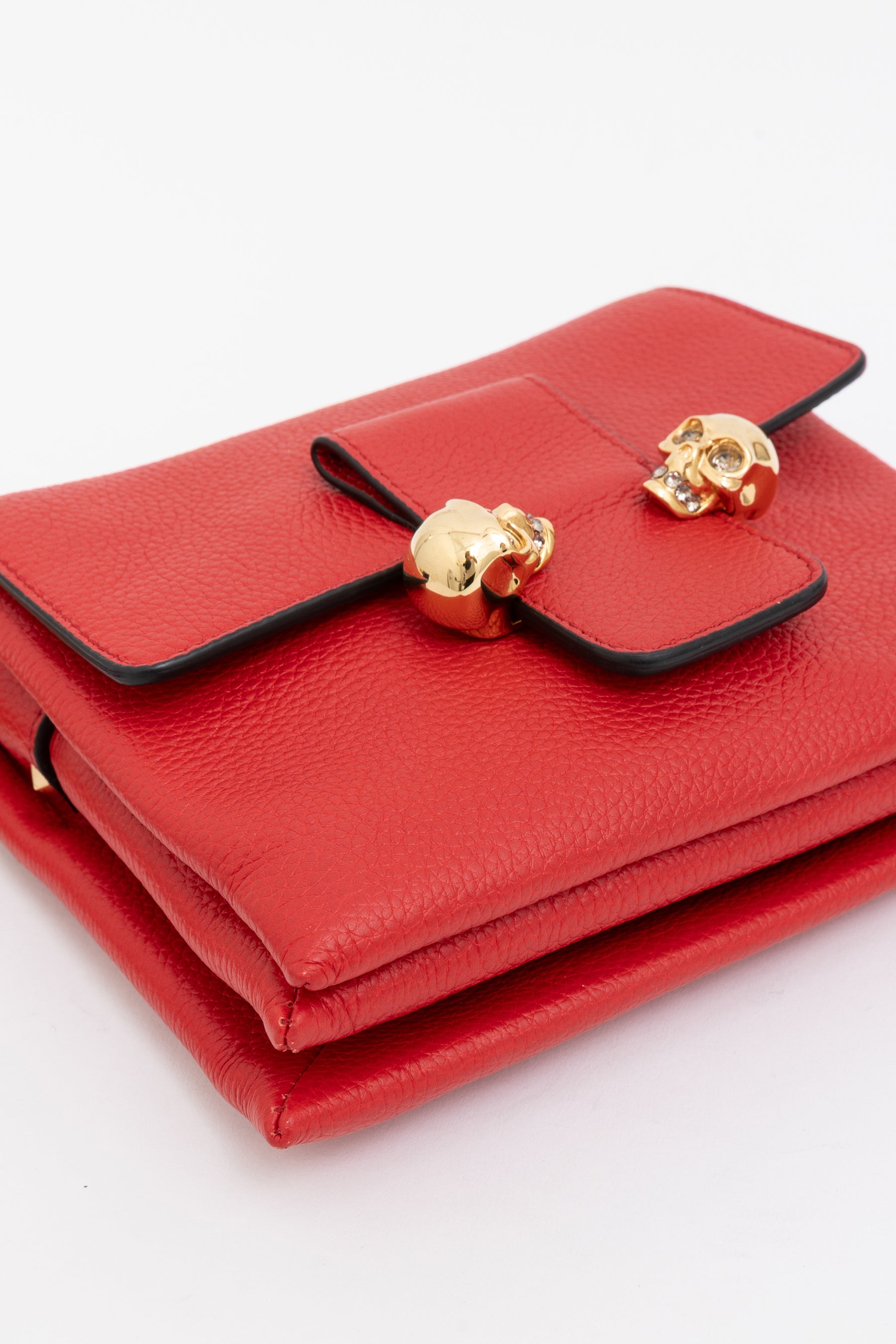 Twin Skull Small Leather Crossbody Bag