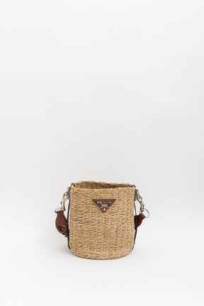 Braided Raffia Bucket Bag