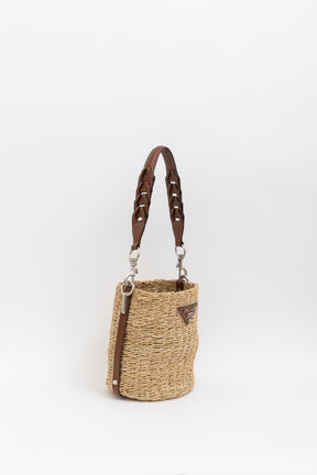 Braided Raffia Bucket Bag