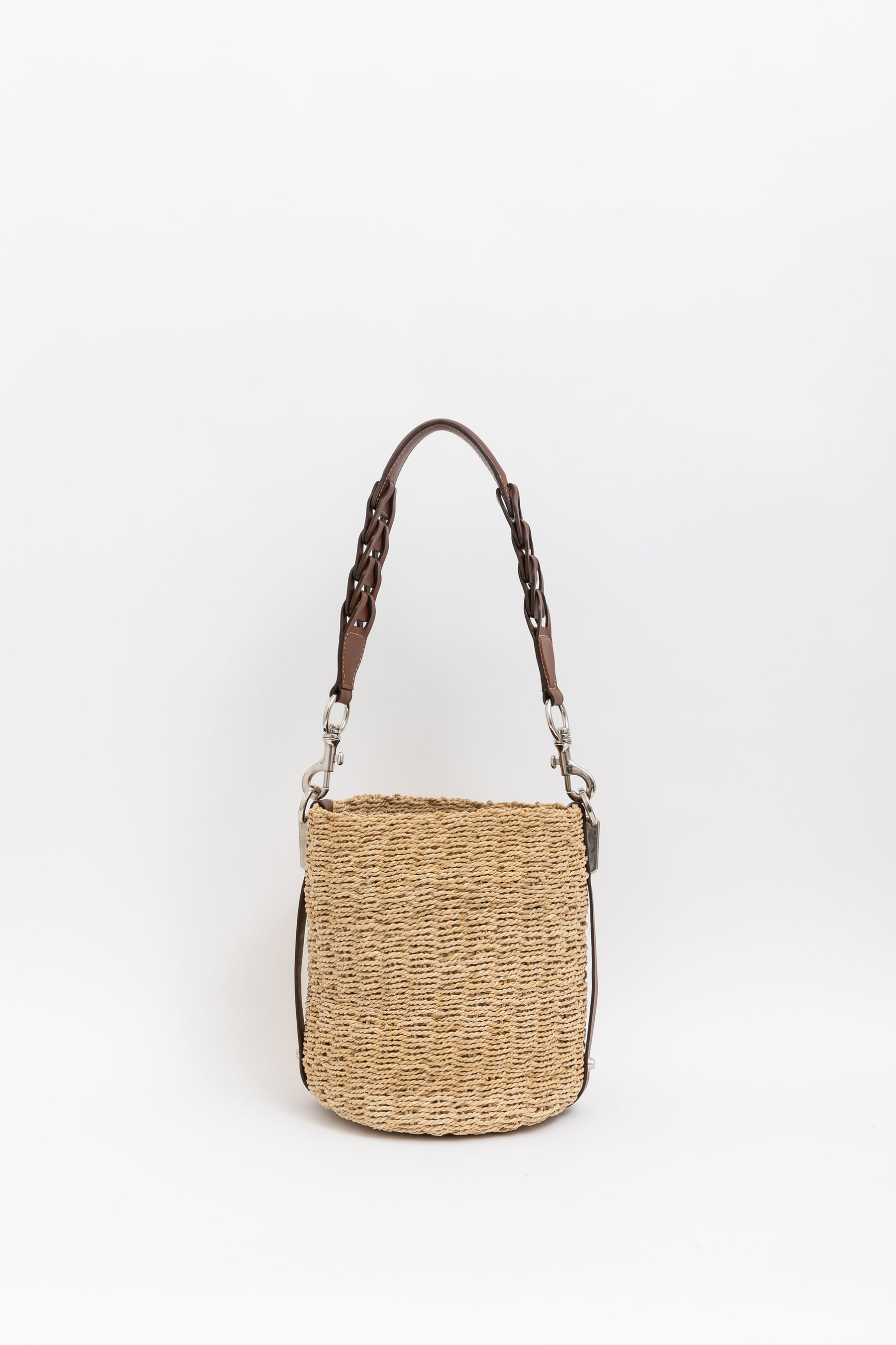 Braided Raffia Bucket Bag