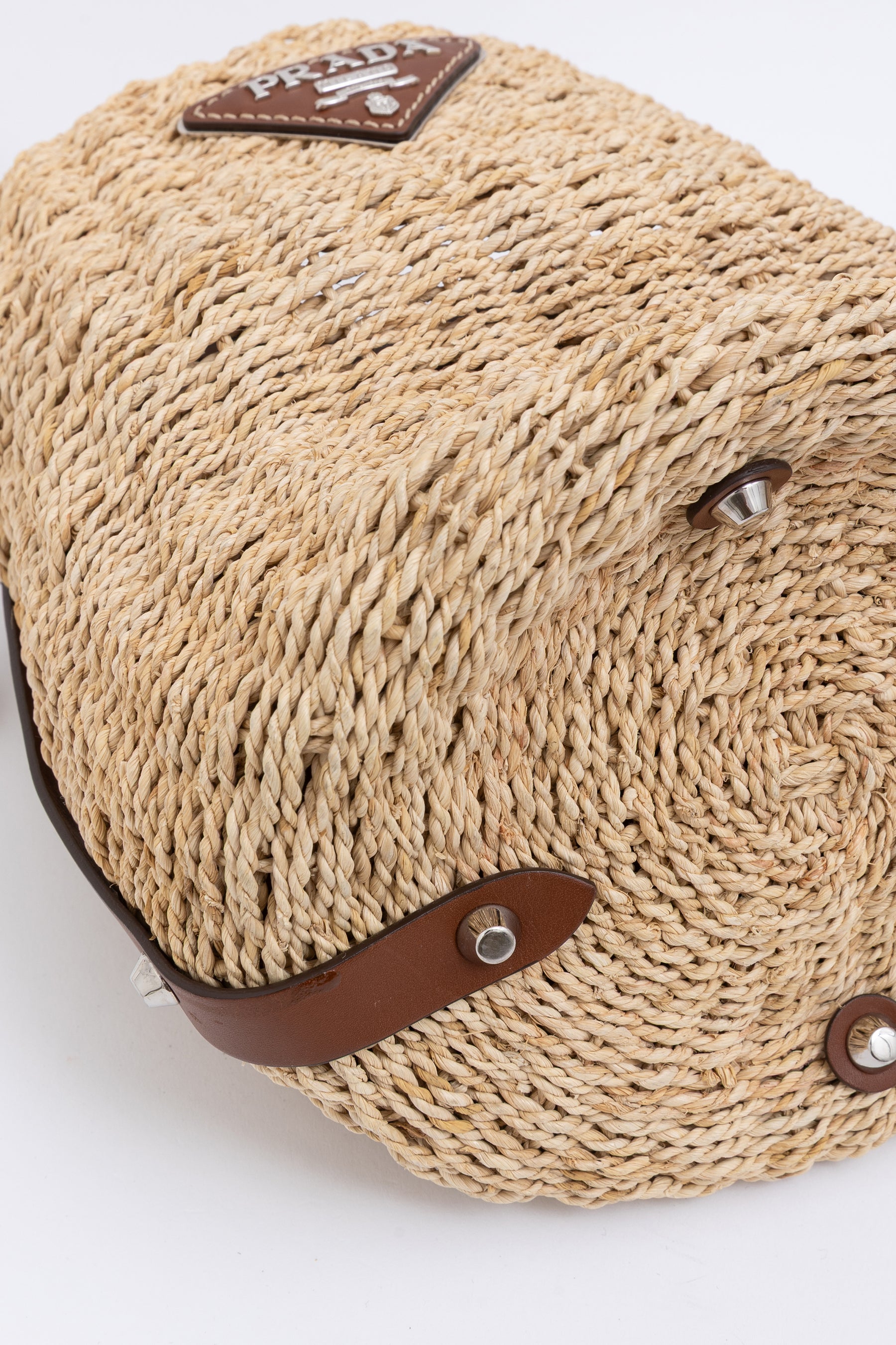 Braided Raffia Bucket Bag