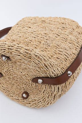 Braided Raffia Bucket Bag