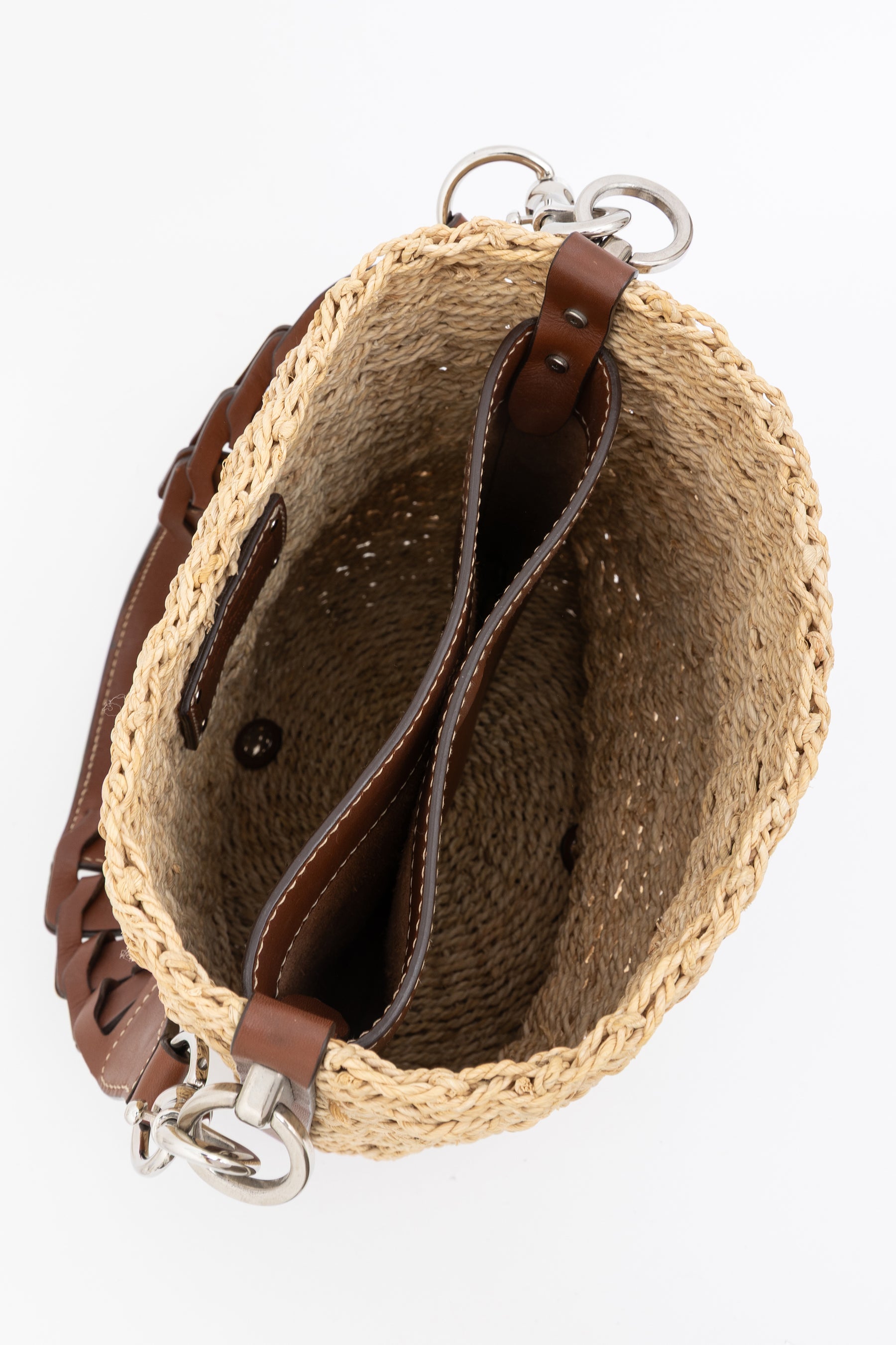 Braided Raffia Bucket Bag