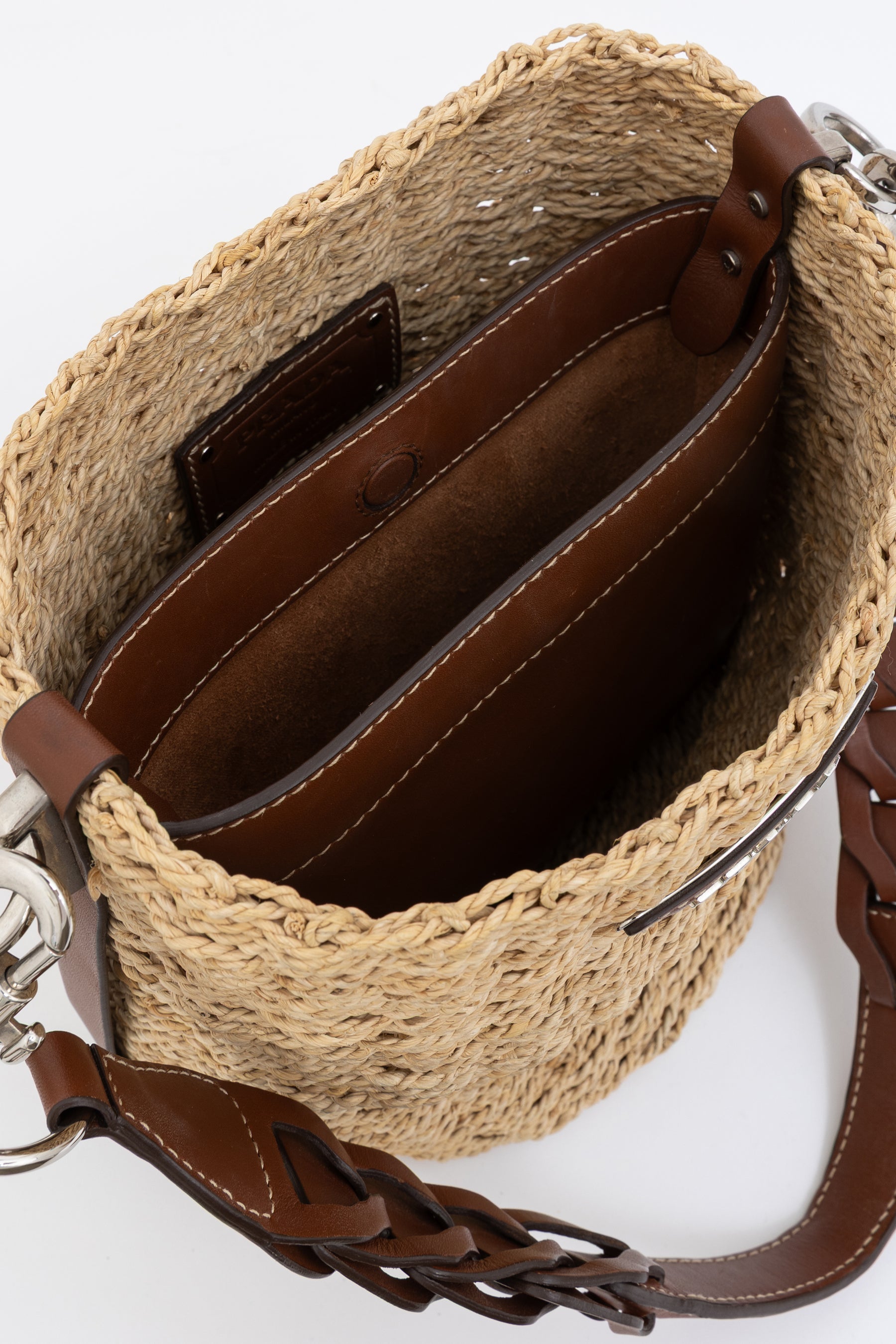 Braided Raffia Bucket Bag