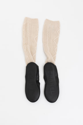Cable-Knit Sock Slipper and Blanket Set